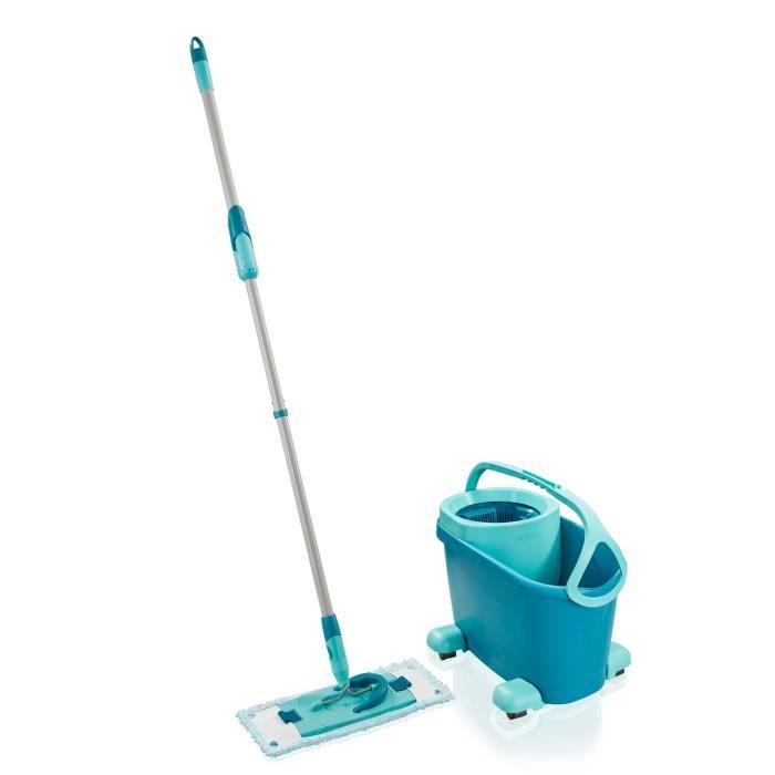 LEIFHEIT Clean Twist M Ergo mobile 52121 Kit per la pulizia del pavimento - Mocio per pavimenti con coperchio, secchio facile da girare, ruote