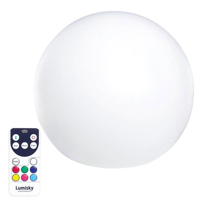 LUMISKY - Sfera luminosa a LED senza fili galleggiante - dimmerabile multicolore BOBBY - �50cm con telecomando e base a induzione
