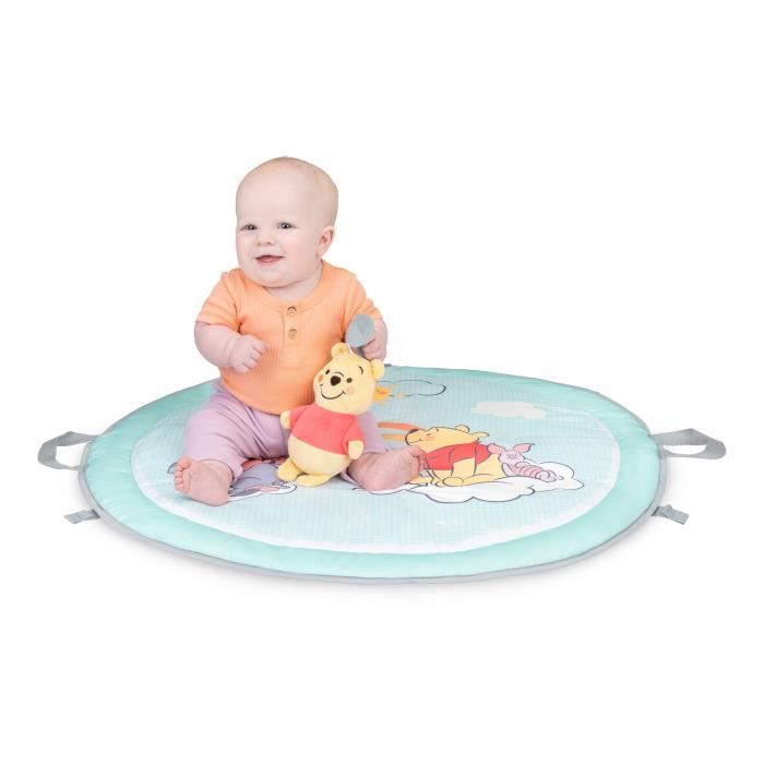 DISNEY BABY - WINNIE - Tappetino da gioco reversibile, pieghevole e convertibile per neonati - arco in legno - giocattoli sensoriali e musicali, specchio