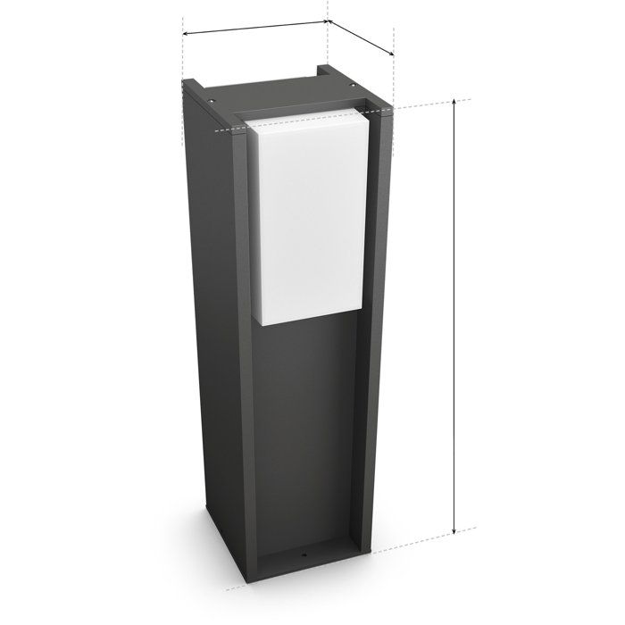Lampada a paletto a basso profilo - PHILIPS HUE - Turaco - Grigio antracite - IP44 - Luce bianca e colorata - 1100 lumen