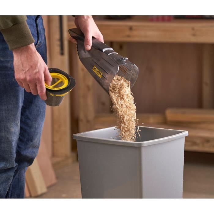 Aspirapolvere portatile senza fili - 18 V - 45 Air Watt, 1300 L/min, 500 ml - Gamma V20 - STANLEY FATMAX, SFMCVH001B-XJ