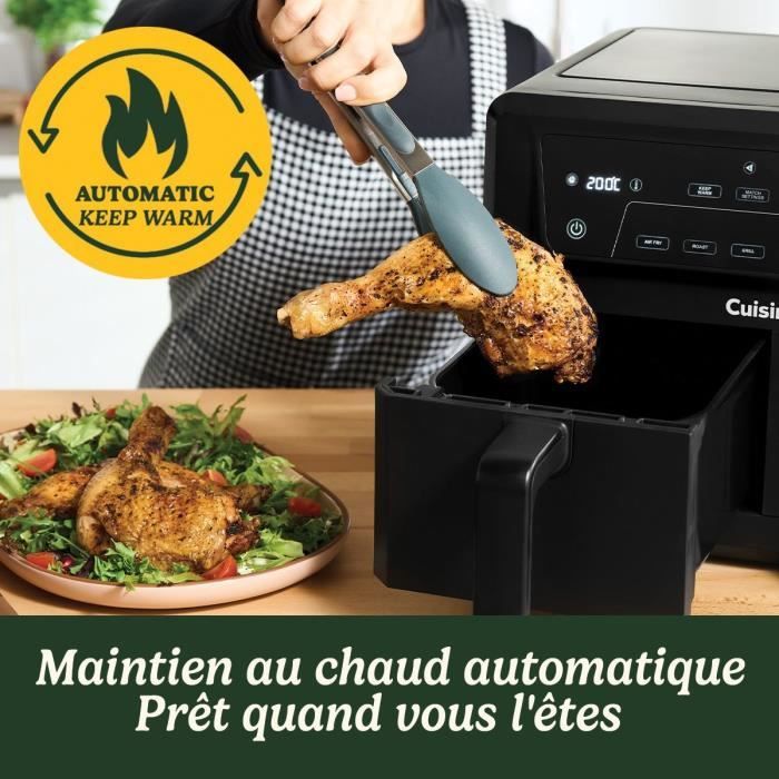 Freidora de aire CUISINART AFD10OBLE - Capacidad de 10,4 L - Tanque doble - Negra - 2400 W