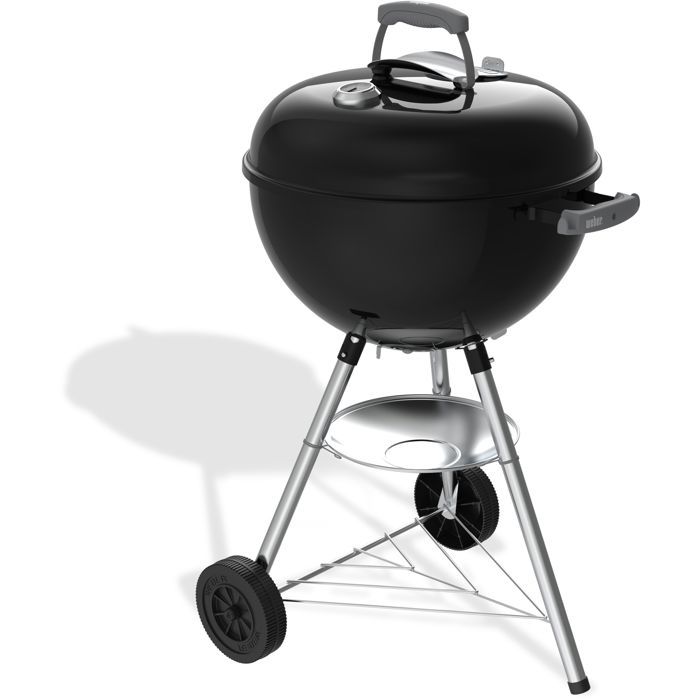 Barbecue a carbone Weber Bar-B-Kettle - Diametro 47 cm - Termometro integrato - Acciaio smaltato - 6 coperti - Nero