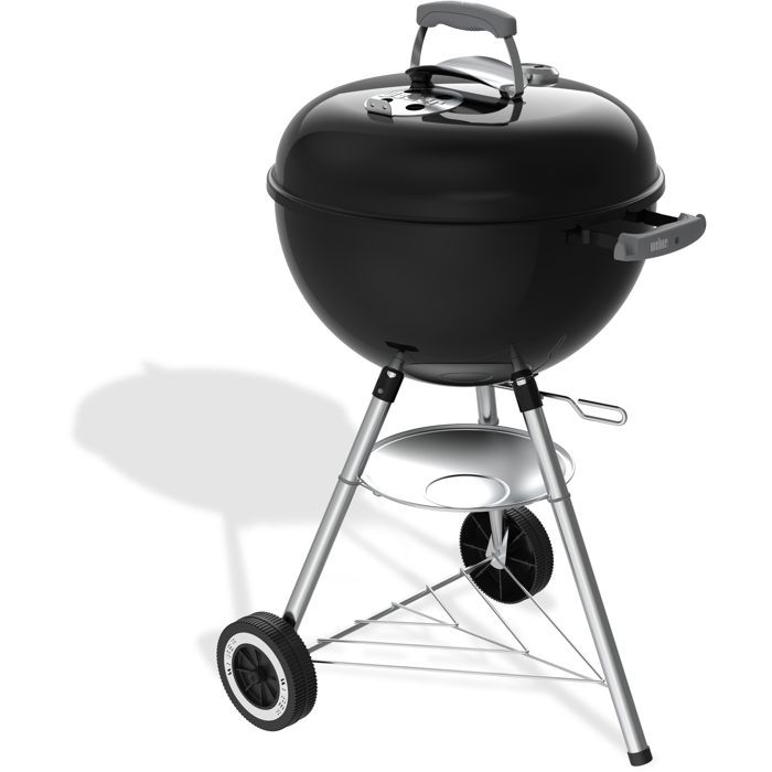 Barbecue a carbone Weber Original Kettle - Diametro 47 cm - Termometro integrato - Acciaio smaltato - Presa d'aria - 6 coperti - Nero