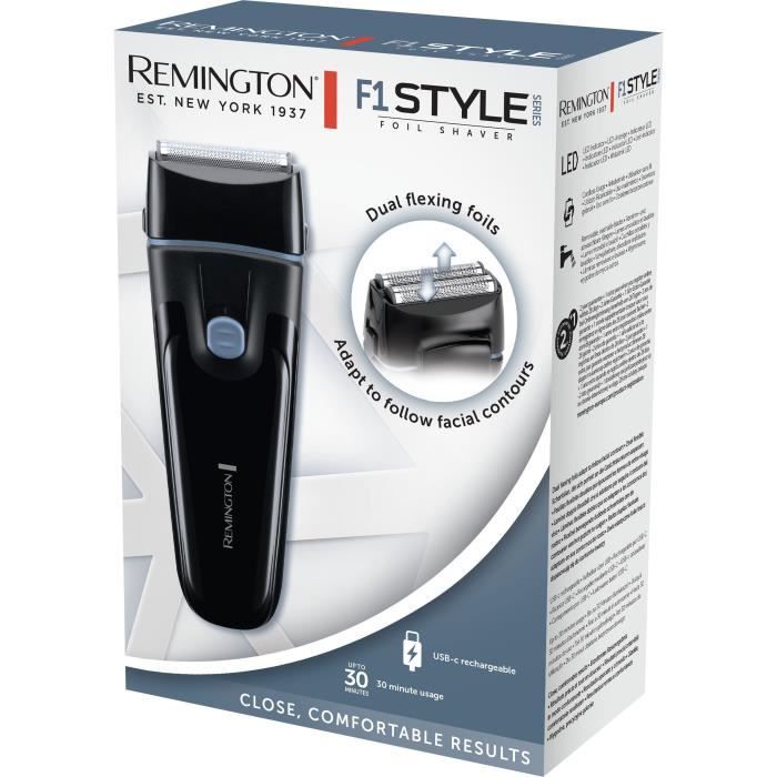 Rasoio a lame cordless - REMINGTON - F1000 - Lame flessibili - Durata batteria 30 min - Lame lavabili - USB-C