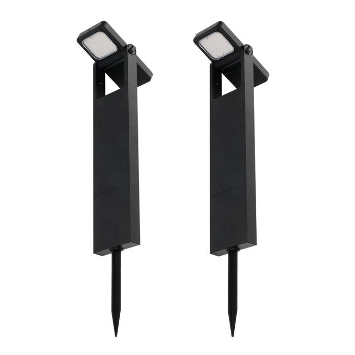 Set di 2 luci solari da giardino per vialetti - LUMISKY - BRITY - LED bianco caldo - Impermeabili - Illuminazione per vialetti da giardino