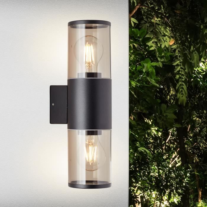 Sergioro Applique per esterni 2L, Depoli Black, 2x27 20W, lampadina non incluso