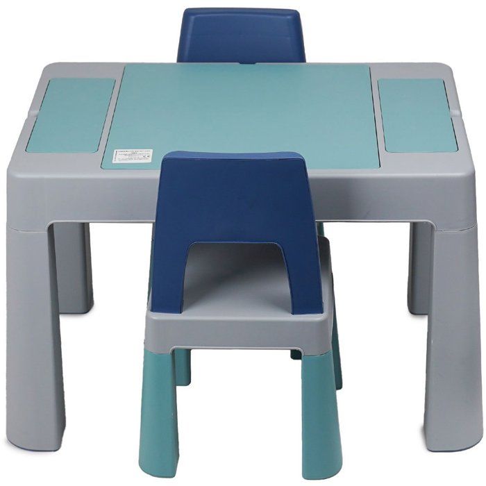 Tavolo attivit� multifunzionale - THERMOBABY - MULTIPLAY - Con 2 sedie - Grigio / Blu