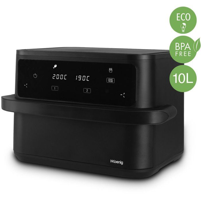 Friggitrice senza olio HKoeNIG - FRY960 - Capacit� 10 l convertibile in 2 x 5 l - 8 programmi di cottura - 2400 W