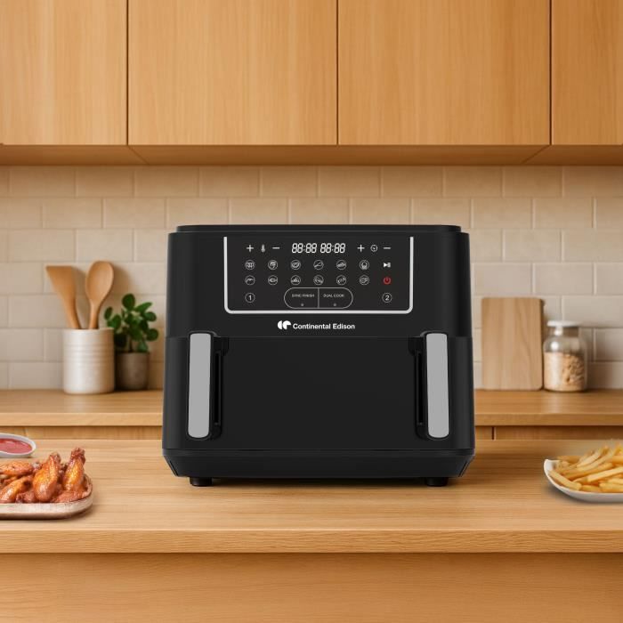 Friggitrice ad aria Continental Edison CEFR2400TB - 2600 W - 10,5 L - Nero