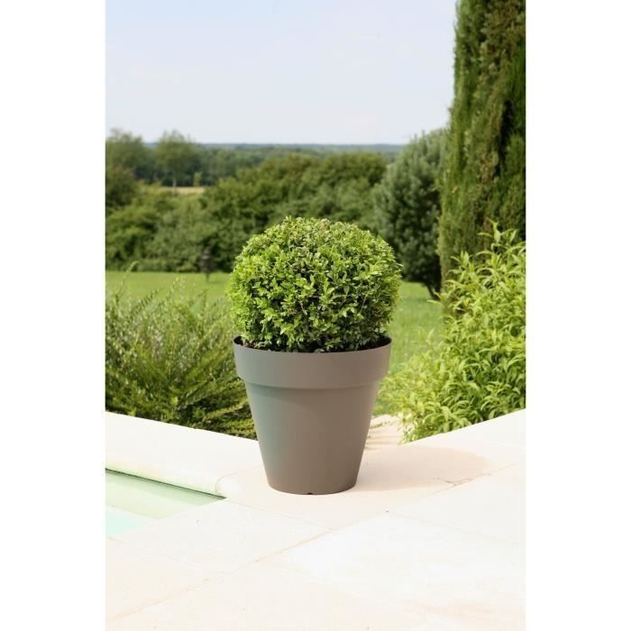 Vaso per fiori RIVIERA Soleilla - Rotondo - � 60 x 53,6 cm - grigio glitterato