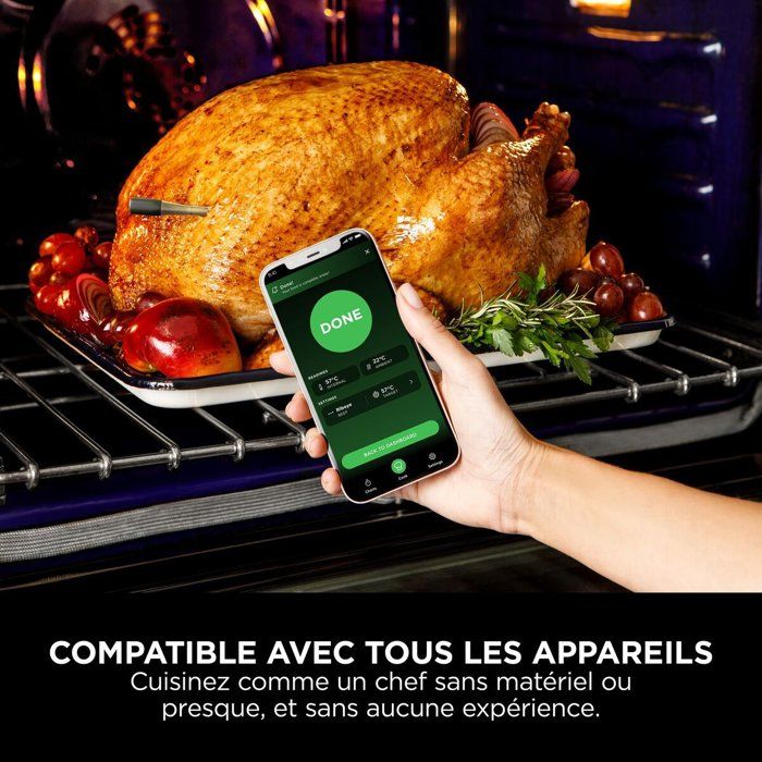 Termometro a sonda NINJA Connected - WP100EU - Wireless ProChef - Monitoraggio Bluetooth/Wi-Fi - Per cucinare e grigliare