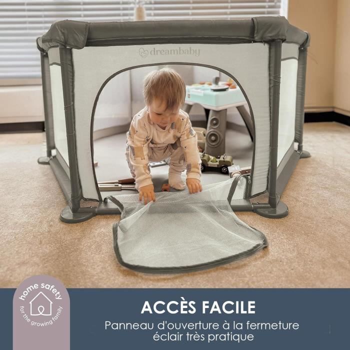 Explore Park - DREAMBABY - 6 lati con base in tessuto e struttura imbottita - � 1,40 m - H 70 cm - Tortora
