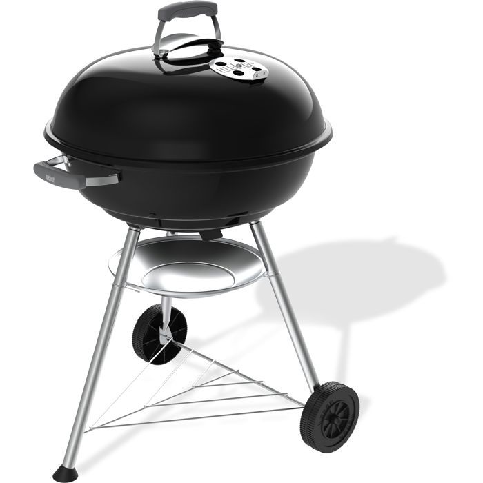 Barbecue a carbone Weber Compact Kettle - �57 cm - Acciaio smaltato - Presa d'aria - 9 coperti - Nero