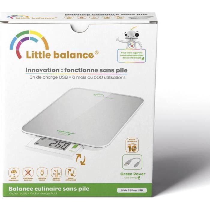 LITTLE BALANCE Balance Green Power USB - 6 kg - 1 g - Argento perlato