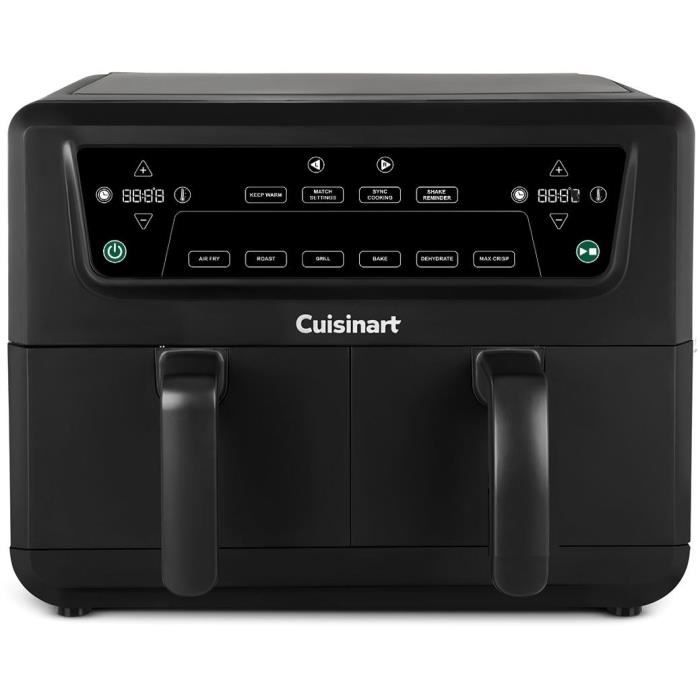 Freidora de aire CUISINART AFD10OBLE - Capacidad de 10,4 L - Tanque doble - Negra - 2400 W