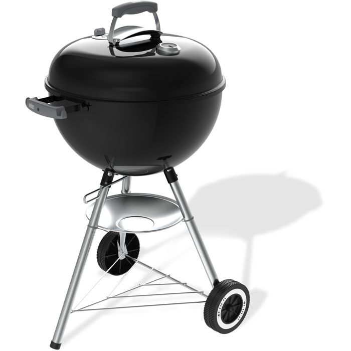 Barbecue a carbone Weber Original Kettle - Diametro 47 cm - Termometro integrato - Acciaio smaltato - Presa d'aria - 6 coperti - Nero