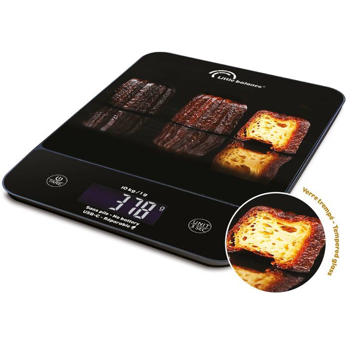 Bilancia da cucina - LITTLE BALANCE - 8845 - Happy Genius 10 - USB - Senza batterie - Scanalata
