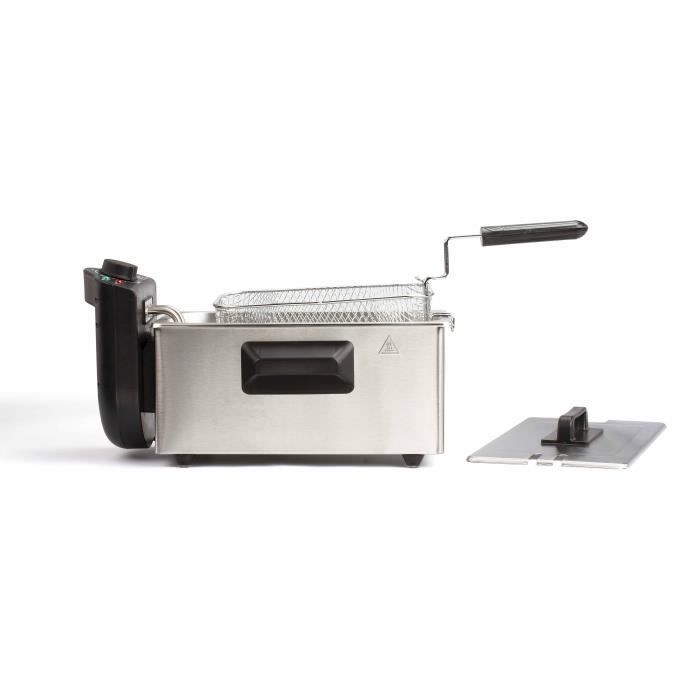 Friggitrice 3 L - LIVOO - DOC216 - 2000W - 3L - Vasca in acciaio inox estraibile - Cestello di frittura estraibile - Termostato regolabile