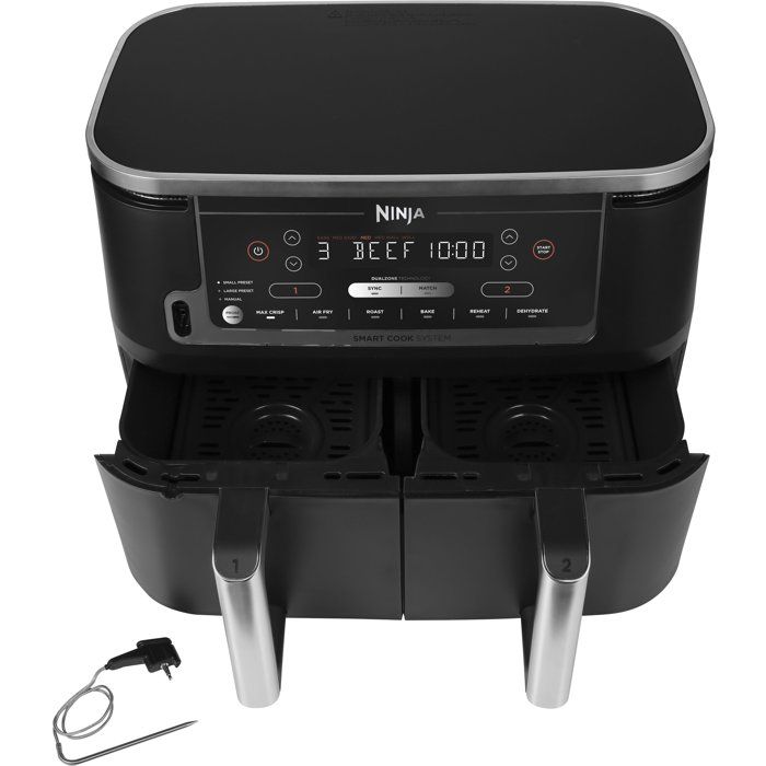 Friggitrice ad aria NINJA AF451EU - Capacit� 9,5 l - Doppia vasca - 6 programmi di cottura - 2470 W