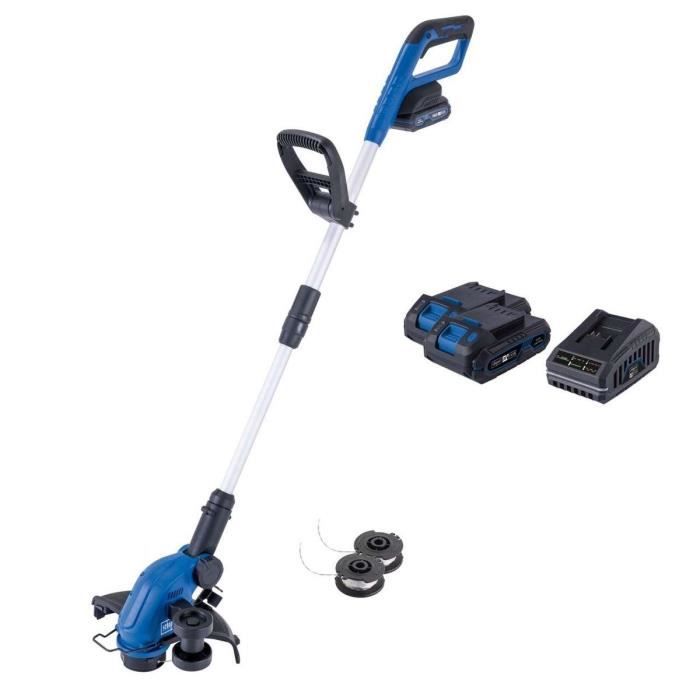 Tagliabordi a batteria Scheppach C-LT300-X - SET S2 - Larghezza di taglio 30 cm - 2 batterie IXES da 20 V 2 Ah + caricabatterie doppio