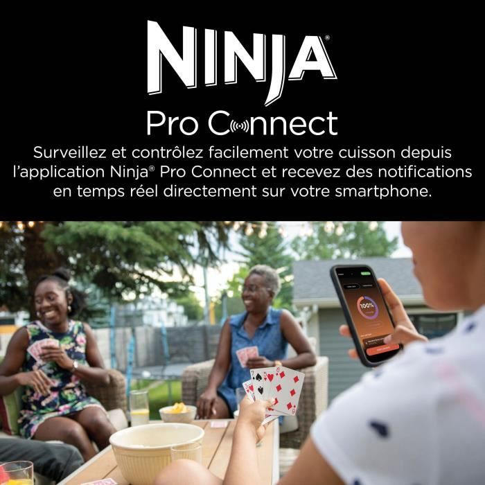 Barbecue elettrico con affumicatore e termosonda - NINJA - Woodfire Pro Connect XL - OG901EU - Pellet per legna da ardere