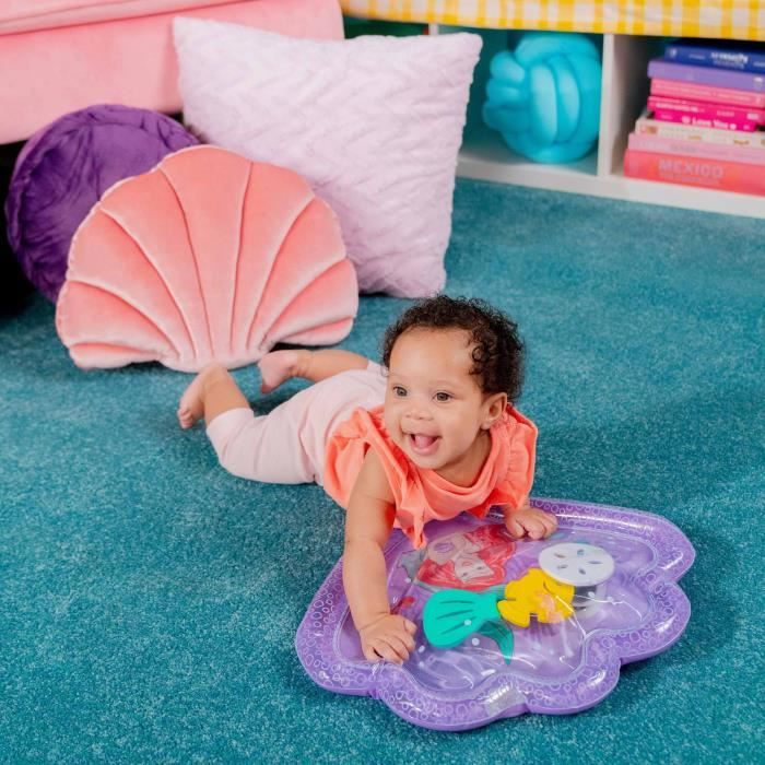 DISNEY BABY -ARIEL- Tappetino per l'acqua per neonati, gioco sensoriale e di sviluppo, gonfiabile, facile da pulire, pieghevole, giocattolo dalla nascita