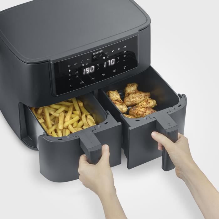 Friggitrice ad aria SEVERIN FR2463 - Capacit� 8 l - Doppia vasca - 10 programmi - 2600 W