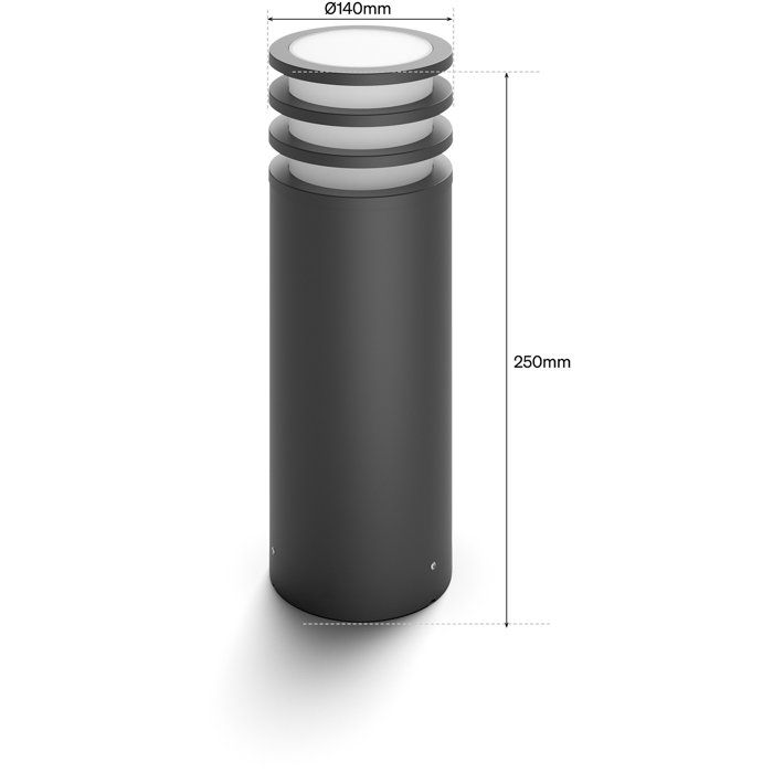 Lampada da terra - PHILIPS HUE - Lucca - Antracite - 1xA60 WCA - IP44
