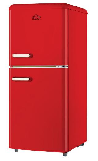 RÉFRIGÉRATEUR À DOUBLE PORTE DCG RETRO LINE 110LT ET ROUGE MF110RCDP