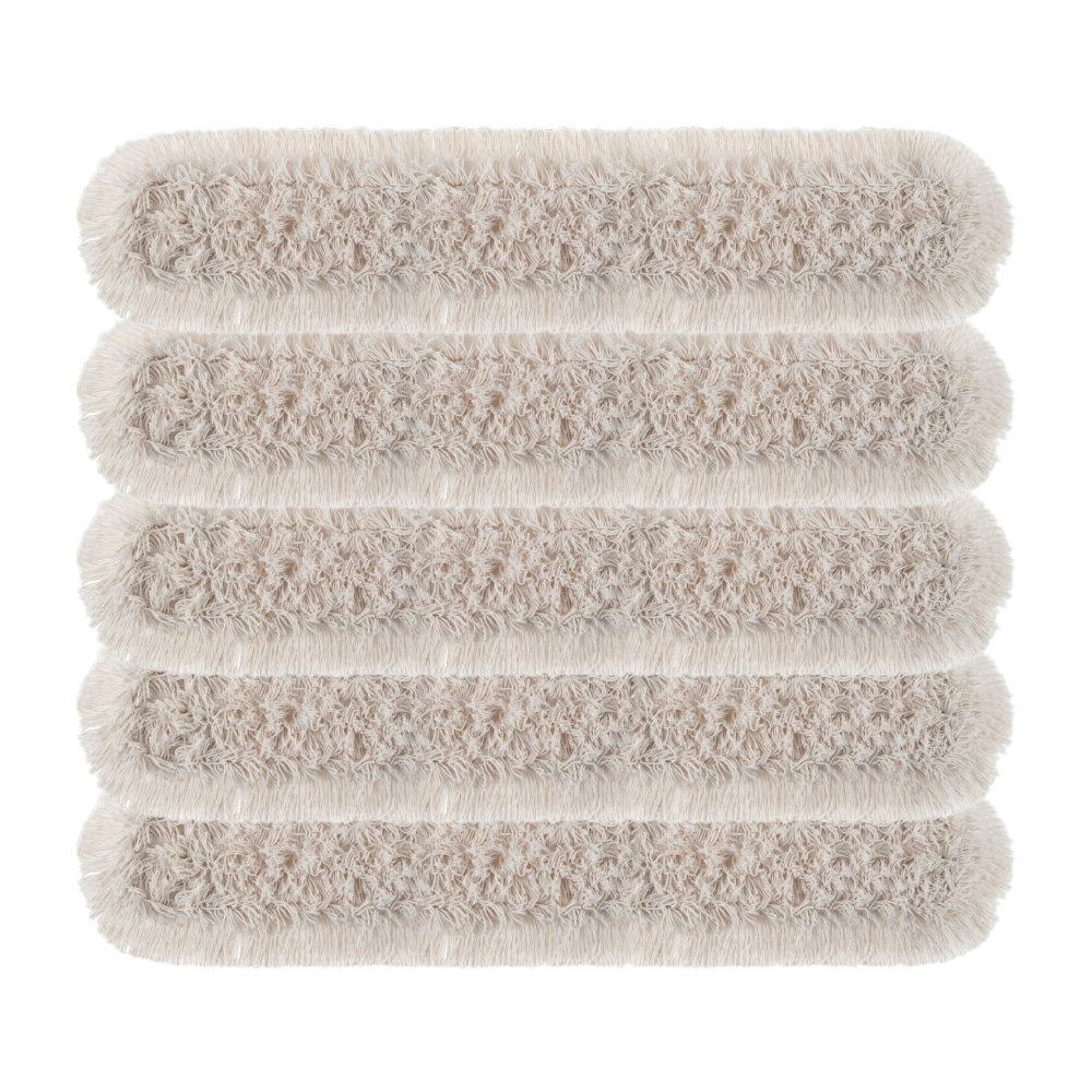 Boîte de 5 franges en coton avec lacets de 130 cm.