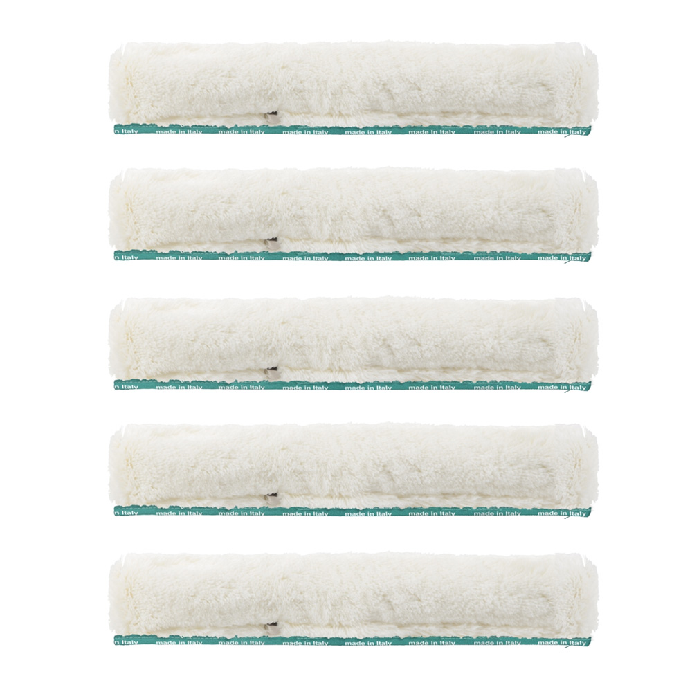 Boîte de 5 manchons pour lave-vitres en polyester blanc, 35 cm