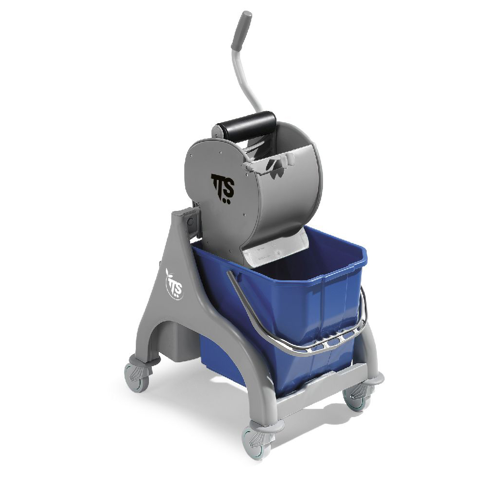 Chariot de nettoyage professionnel Nick gris 25lt avec essoreuse à sec