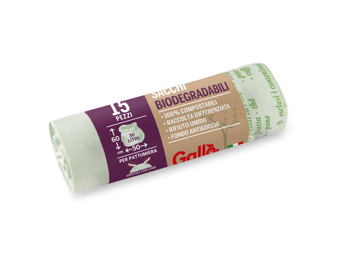 Rouleau de 15 sacs à déchets humides de 50 x 60 cm