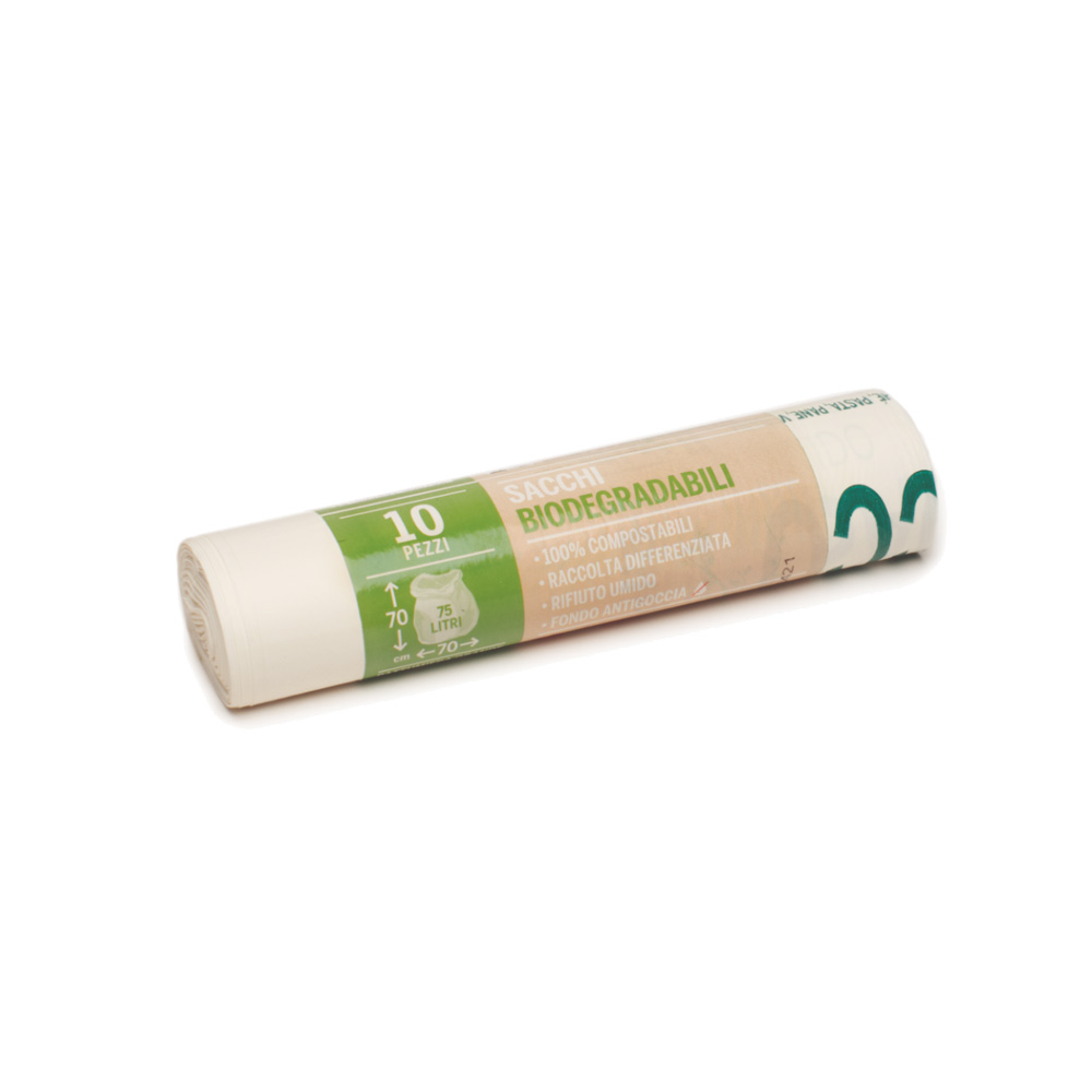 Rouleau de 10 sacs pour déchets humides 70x70 cm