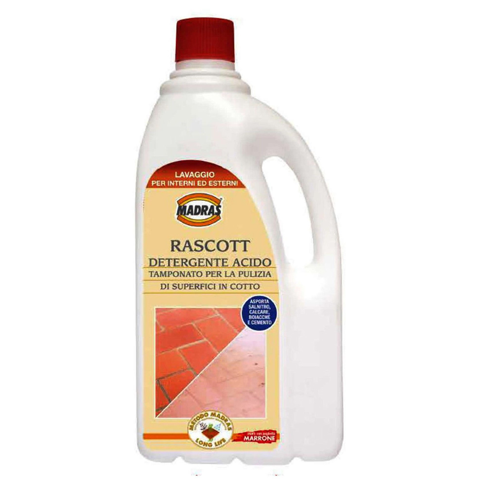 Détergent acide tamponné pour sols en terre cuite Rascott 1 litre Madras