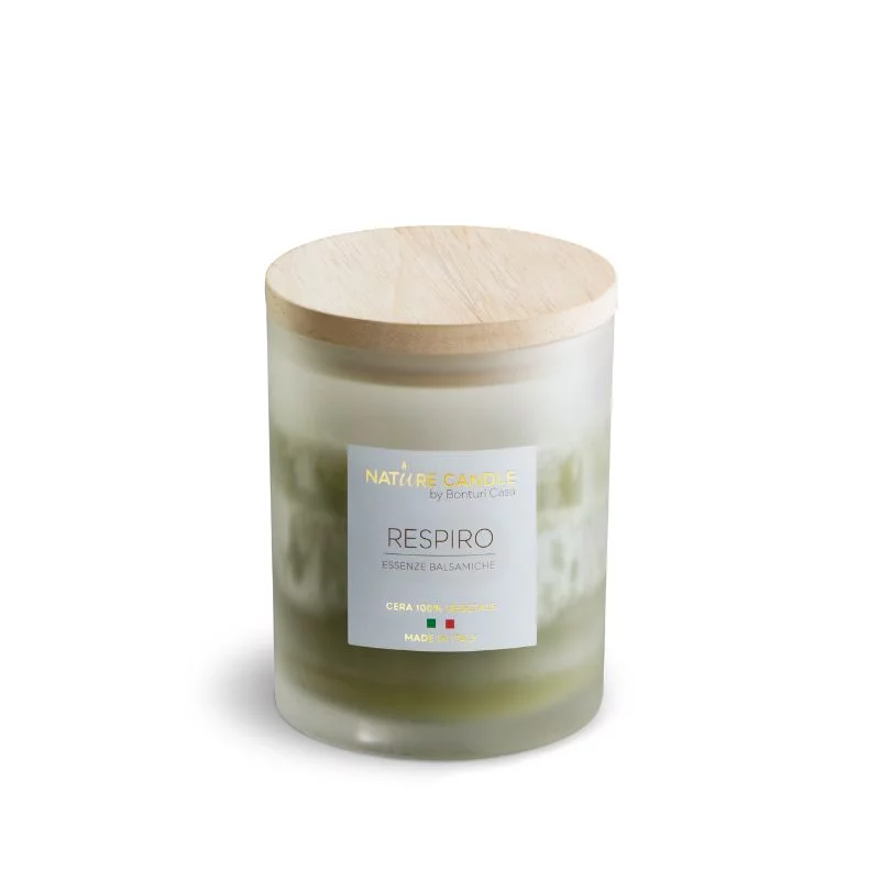 Bougie parfumée naturelle Respiro - Essences balsamiques 200 gr - Collection Amati