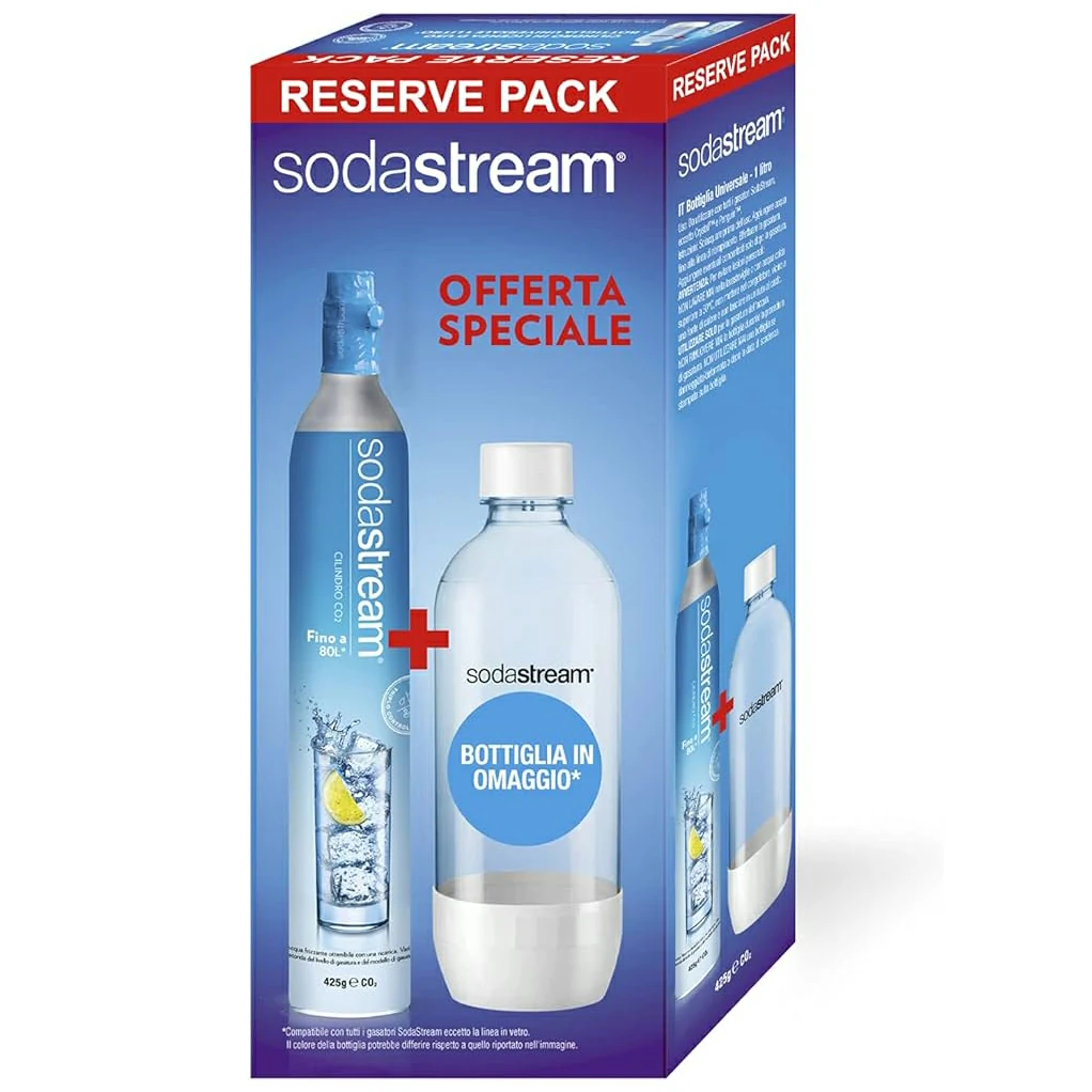 Recharge de CO2 Sodastream avec bouteille de 1 litre gratuite