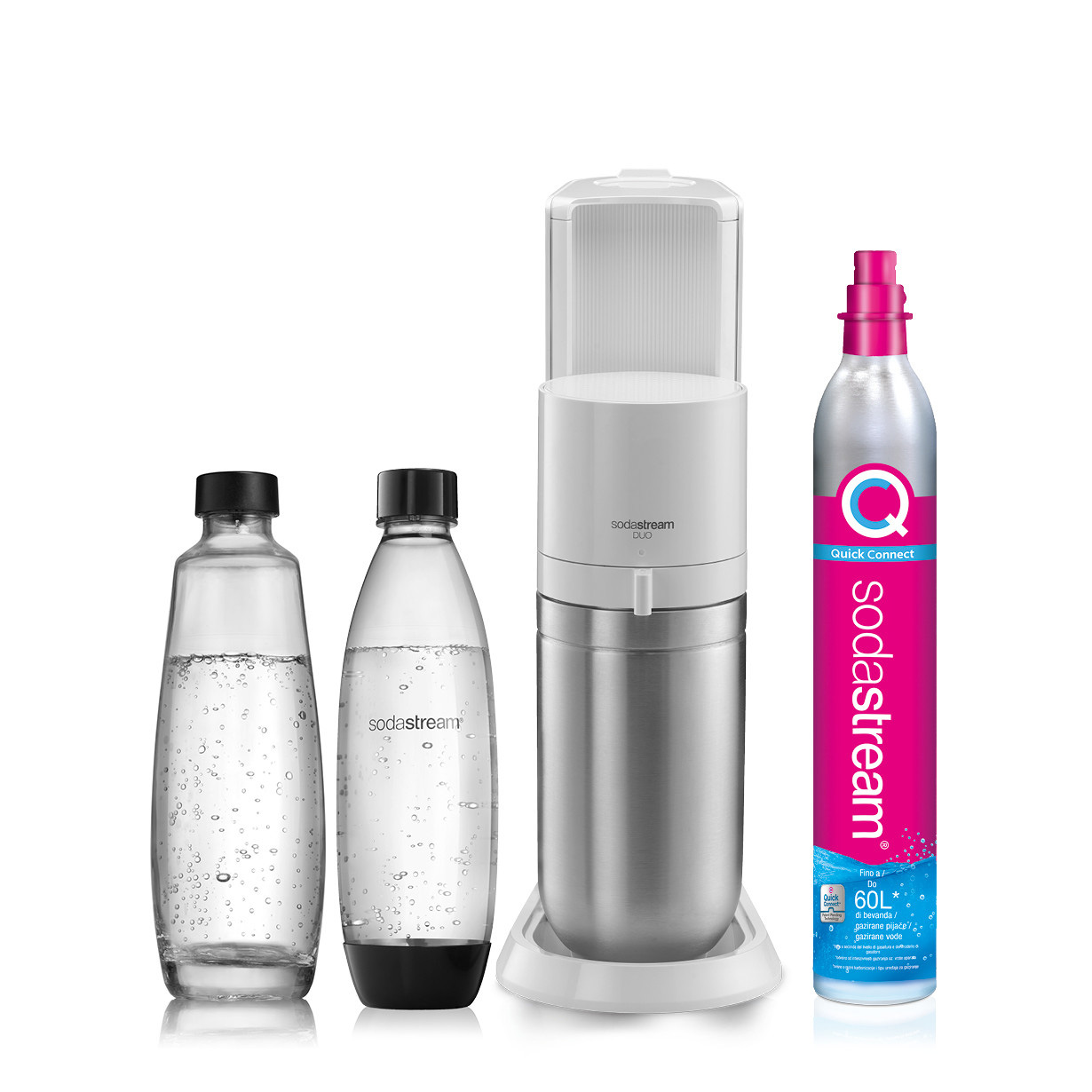 SodaStream Duo White avec deux bouteilles