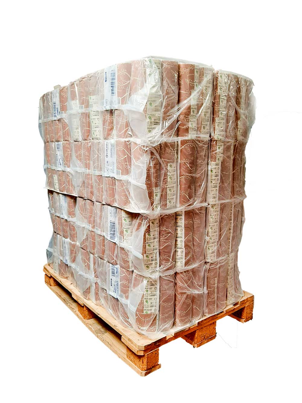 Palette de 192 paquets de 6 rouleaux chacun de papier toilette bandé Econatural