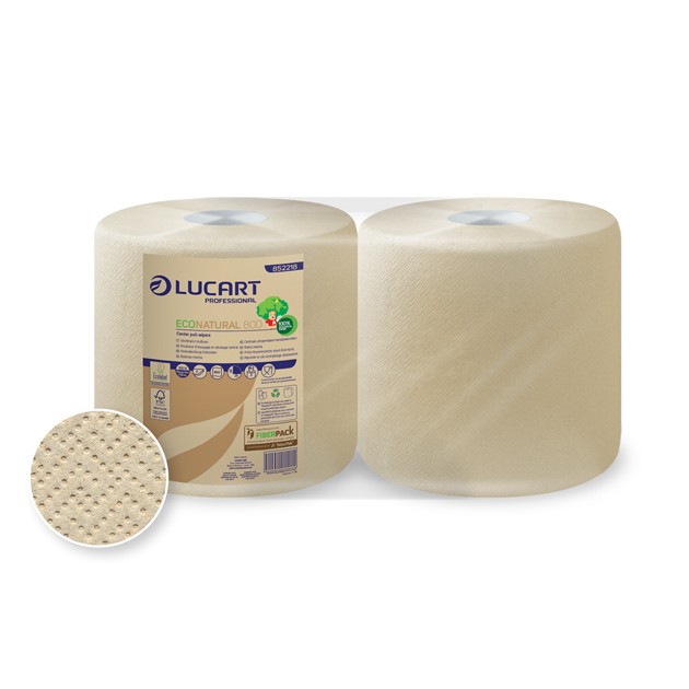 Palette de 32 paquets de 2 rouleaux de papier 800 déchirures Econatural 800 - Lucart
