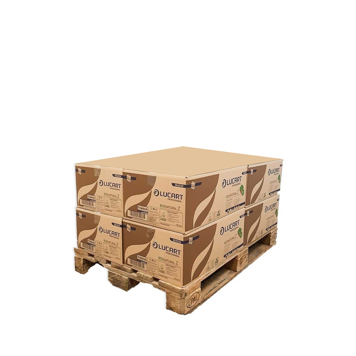 Conditionnement : 8 boîtes de serviettes en papier pliées en Z de 18 paquets eco natural