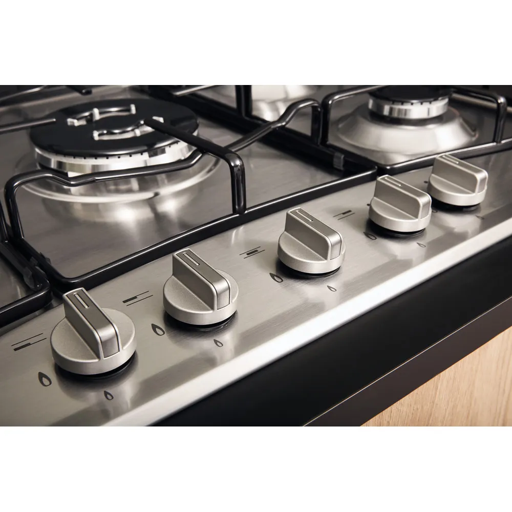 Cuisinière à gaz Hotpoint à 5 brûleurs PCN 752 T/IX/HAR 75 cm