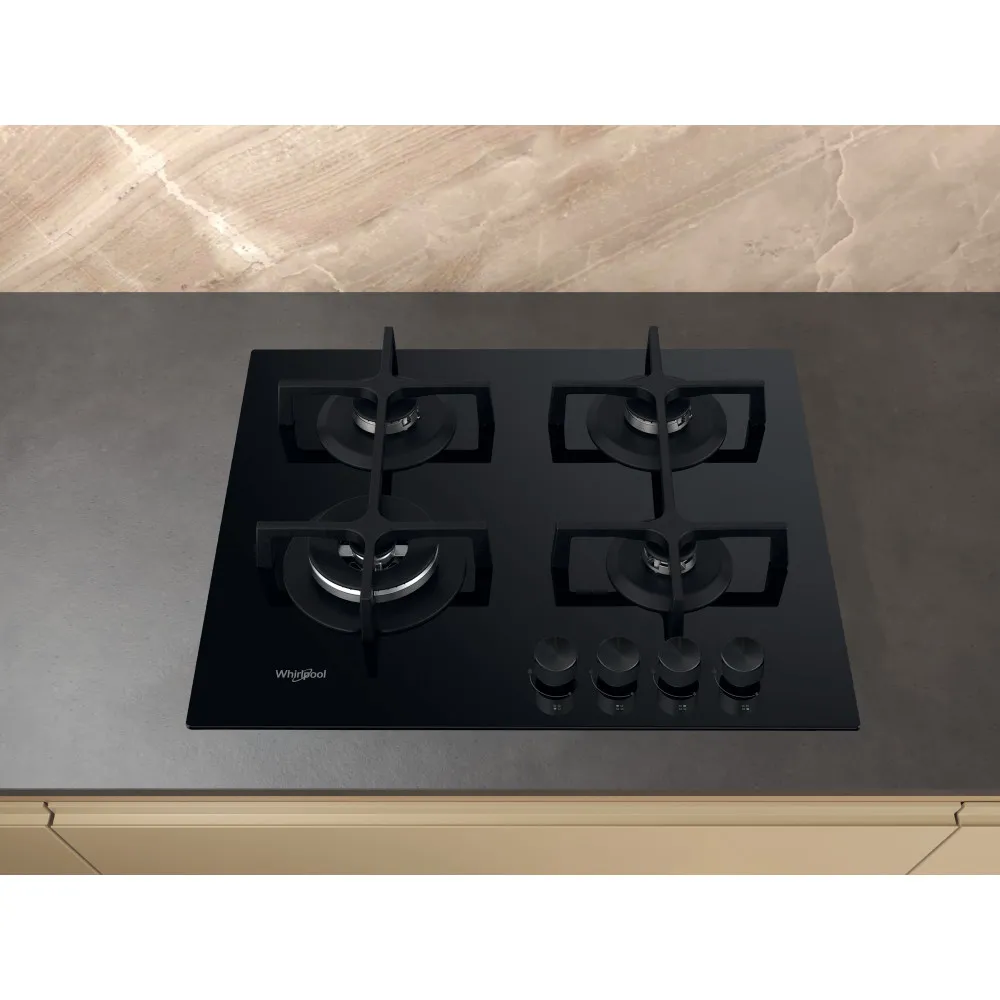 Cuisinière à gaz Whirlpool GOA 6423/NB1 à 4 brûleurs 60 cm