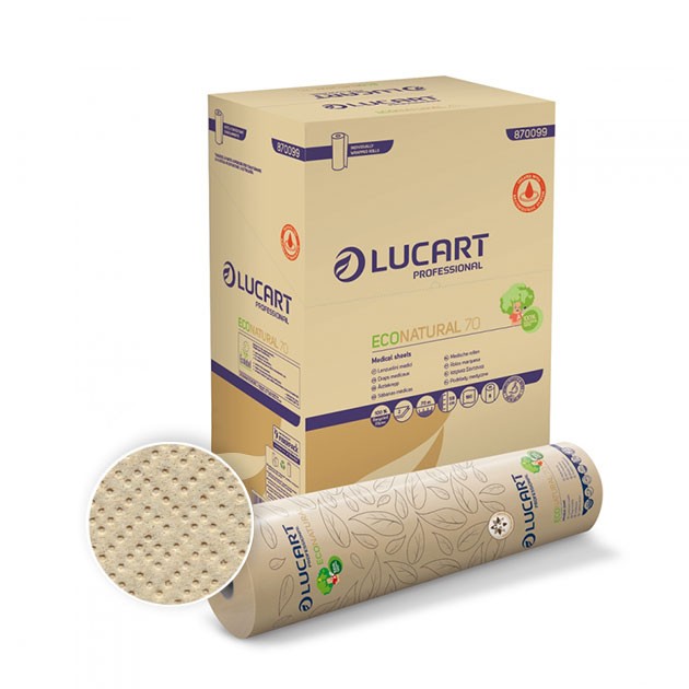 Palette de 18 paquets de 6 rouleaux de feuille médicale Eco Natural 70 Joint