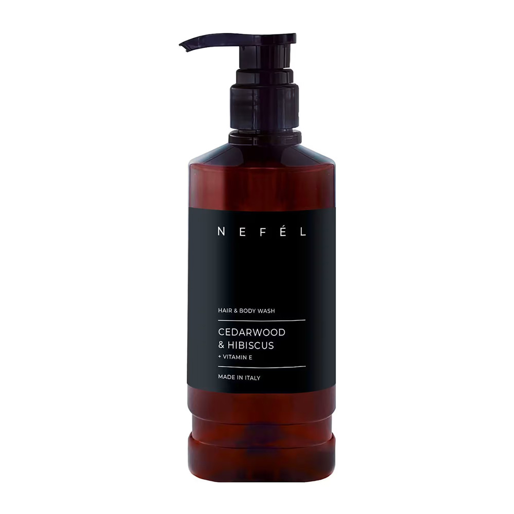 Shampoing douche d'hôtel au bois de cèdre et à l'hibiscus 480 ml - Nefel