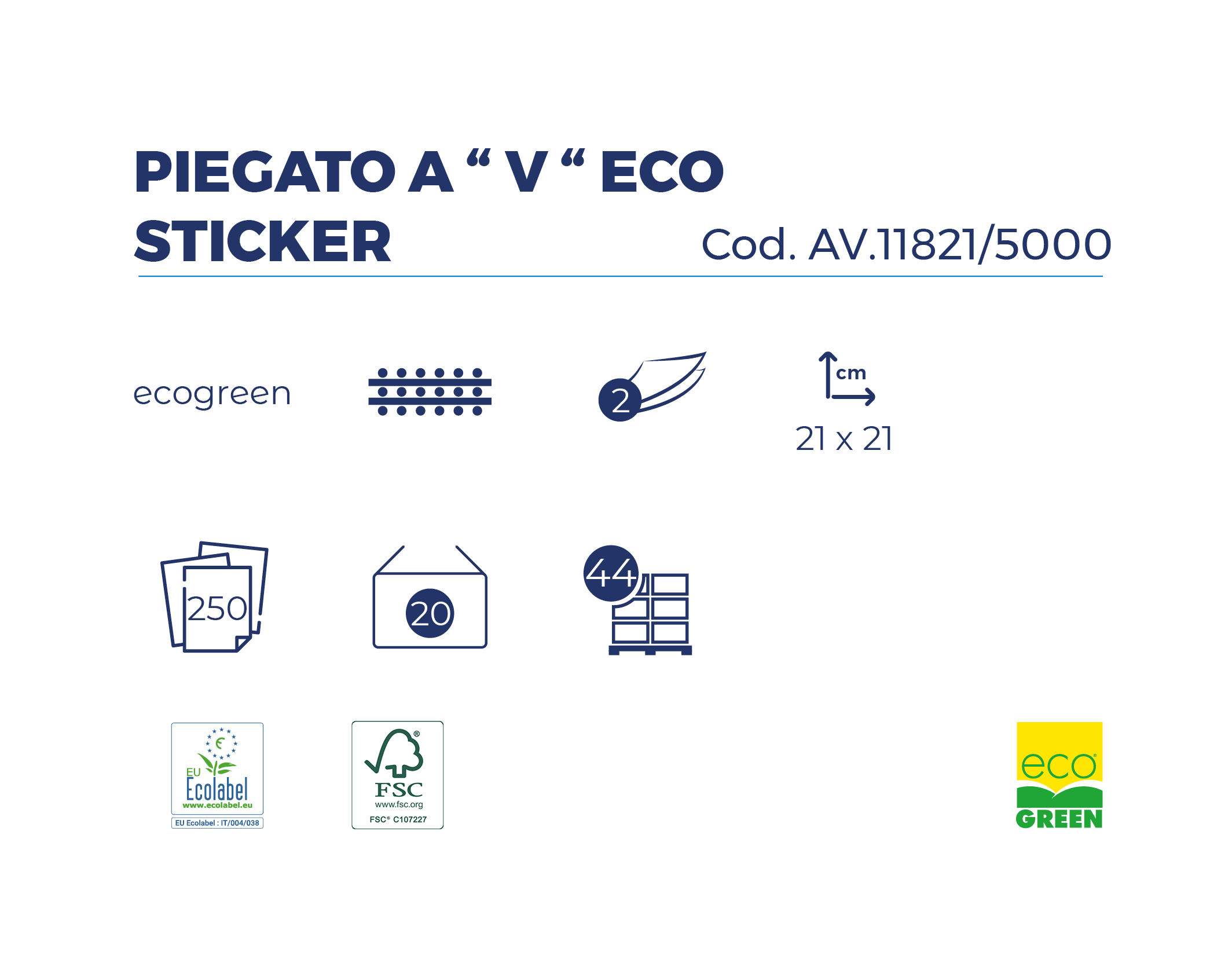 Emballage : 8 boîtes de serviettes en papier pliées en V Eco Sticker, 20 paquets chacune