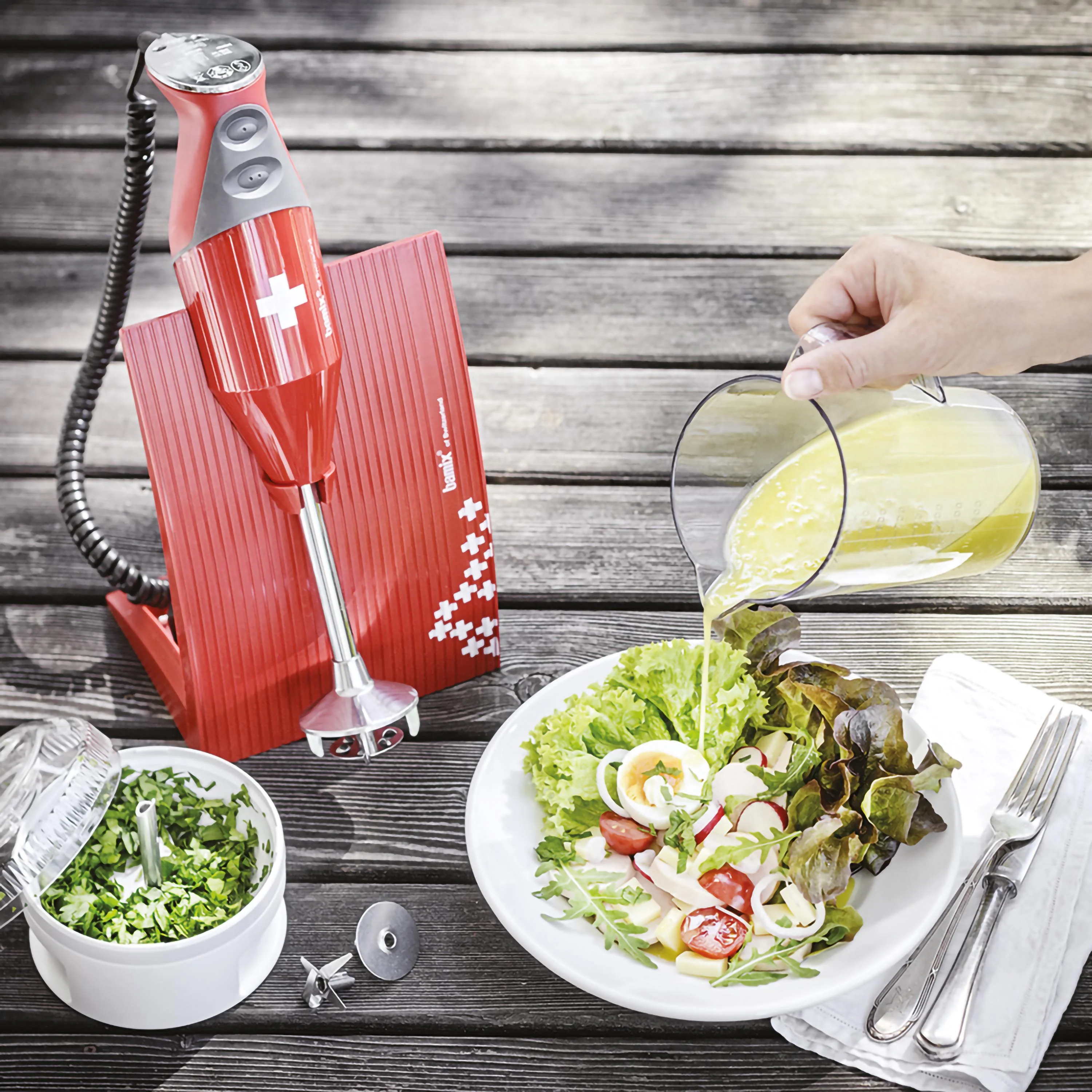 Mélangeur à immersion Bamix SwissLine rouge