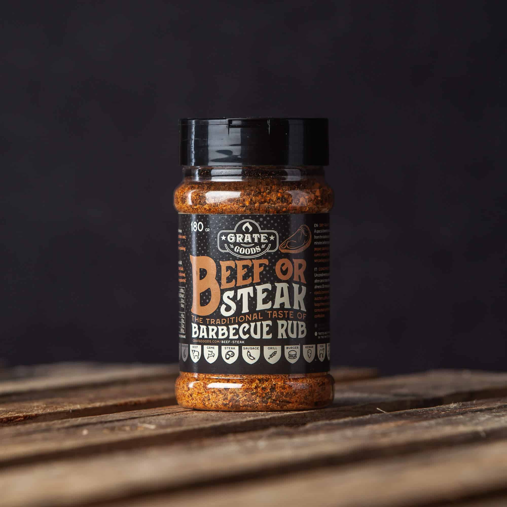 Frotter le bœuf ou le bifteck au barbecue 180 g de produits râpés