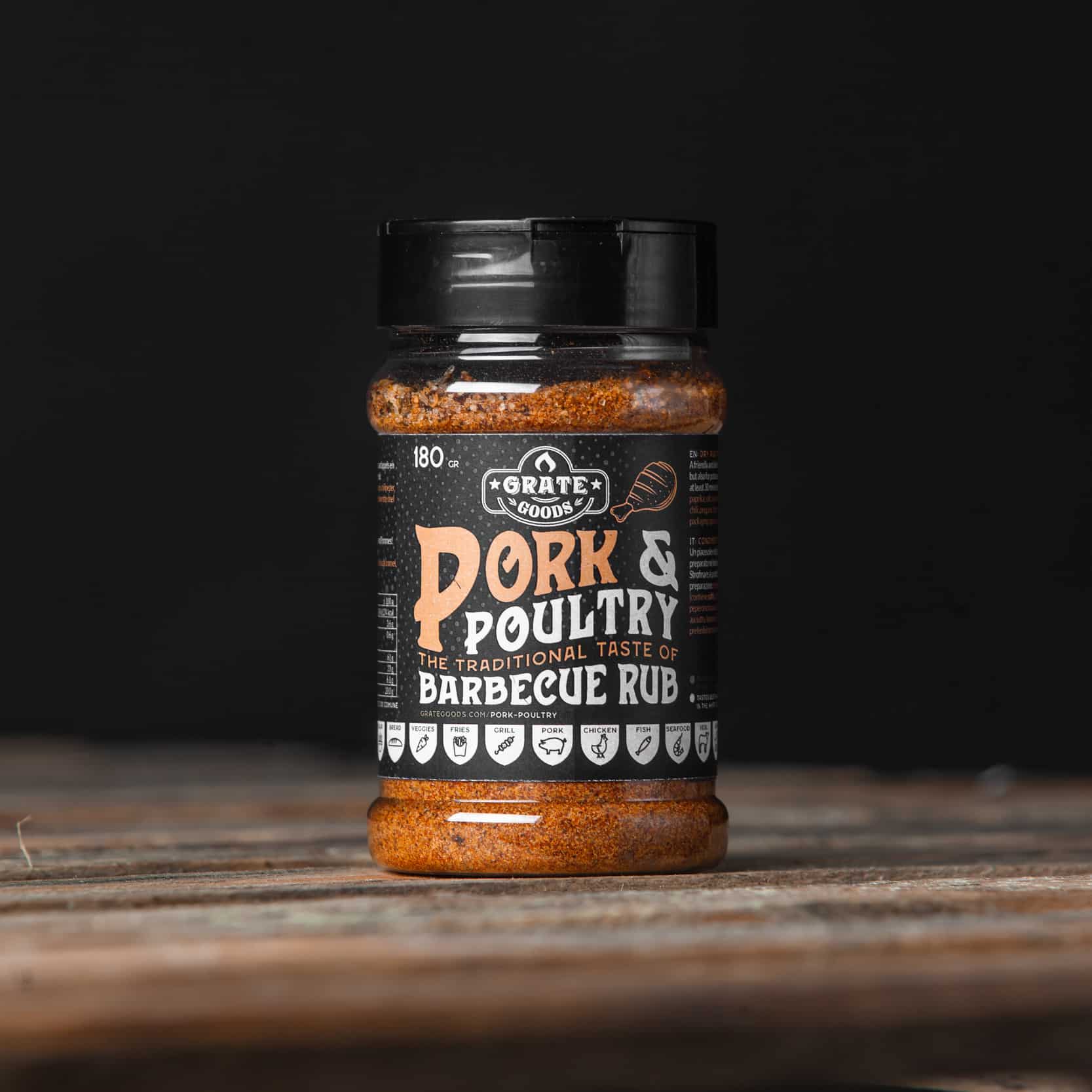 Produits râpés Rub Barbecue pour porc et volaille 180 g